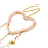 Heart Natural Rose Quartz Chips Hanging Ornaments HJEW-G024-01A-3
