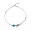 4Pcs 4 Style Natural Pearl & Shell & Dyed Synthetic Turquoise Beaded Necklaces Set NJEW-JN04039-4