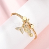 Sea Horse Brass Micro Pave Clear Cubic Zirconia Charm Bracelets BJEW-H640-05B-G-2