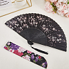1Pc Bamboo & Silk Folding Fan AJEW-CN0003-91C-3