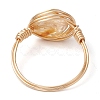 Oval Natural Rose Quartz & Prehnite & Amethyst & Citrine Finger Rings RJEW-JR00802-5