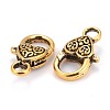 Tibetan Style Heart Lobster Claw Clasps X-GLF014Y-3