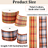 2 Rolls 2 Colors Tartan Pattern Polyester Ribbon OCOR-GF0005-36-2