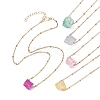 Dyed Natural Quartz Polygon Pendant Necklaces NJEW-JN04491-1