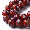 Handmade Gold Sand Lampwork Beads Strands LAMP-T017-05F-3