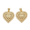 Brass Micro Pave Clear Cubic Zirconia Pendants ZIRC-I367-13G-12-1