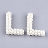 Handmade ABS Plastic Imitation Pearl Woven Beads FIND-T039-18-L-2