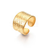Ion Plating(IP) 304 Stainless Steel Snake Pattern Open Cuff Ring RJEW-S405-257G-4