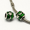 Alloy Enamel Rondelle Large Hole European Beads MPDL-R036-42-2