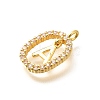 Brass Micro Pave Cubic Zirconia Pendants ZIRC-P123-01G-A01-2
