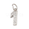 Brass Micro Pave Clear Cubic Zirconia Charms KK-G544-04P-2
