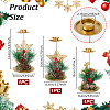 3Pcs 3 Styles Christmas Theme Iron & Plastic Candle Holder AJEW-OC0014-47-2