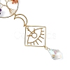 Natural Green Aventurine & Lapis Lazuli & Amethyst & Olive Jade & Topaz Jade & South Red Agate & Glass Tree of Life Suncatcher HJEW-TA00486-2