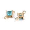 Brass Pave Glass Rhombus Links Connector Charms X1-GLAA-Q088-001C-2
