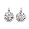 Brass Micro Pave Clear Cubic Zirconia Pendants KK-E068-VC301-2