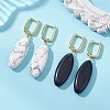 2 Pairs Synthetic Blue Goldstone & Natural Howlite Hoop Earrings EJEW-JE07000-1
