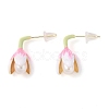 Flower Natural Pearl Stud Earrings EJEW-L286-05G-1