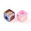 Transparent UV Plating Acrylic Beads OACR-I015-33-2