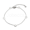 Tarnish Resistant 304 Stainless Steel Cable Chain Anklets AJEW-H104-06P-1