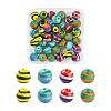 40Pcs 4 Colors Handmade Frosted Lampwork Beads LAMP-LS0001-06-1