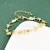 Brass Link Chain Bracelets for Women BJEW-A090-06B-G-1