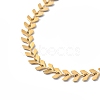 Enamel Ear of Wheat Link Chain Necklace NJEW-P220-02G-01-3