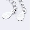 925 Sterling Silver End with Extender Chains and Teardrop Charms STER-F036-26S-40mm-2