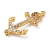 Rack Plating Brass Micro Pave Clear Cubic Zirconia Slide Charms KK-A234-015G-2