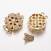 Brass Cubic Zirconia Box Clasps X-ZIRC-O020-01G-NR-1