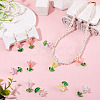 Transparent Acrylic Flower Pendants PALLOY-TADJ00011-6