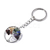 Natural Mixed Gemstone Chips Chakra Keychain G-N0326-003D-2