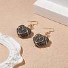 Heart Natural Lava Rock Dangle Earrings for Women EJEW-JE04973-2