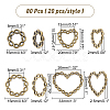 80Pcs 4 Style Zinc Alloy Twist Linking Rings FIND-AR0001-47-2