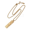 304 Stainless Steel Clear Cubic Zirconia Rectangle Constellation Pendant Necklaces for Women Men NJEW-S435-01G-I-4