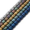 Electroplated Natural Lava Rock Beads Strands G-G984-16-1