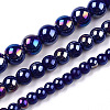 Electroplate Opaque Glass Beads Strands GLAA-T032-P6mm-AB03-4