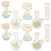 Beebeecraft 10Pcs 5 Style Chemistry Bottle with Flower Enamel Pins JEWB-BBC0001-01-1