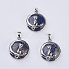 Natural Sodalite Kitten Pendants G-K234-D14-1