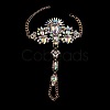 Fashion Alloy & Acrylic Rhinestone Flower Toe Ring Anklets for Beach Party WGAEED0-02-1