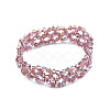 Bling Glass Beaded Stretch Bracelet BJEW-N018-03-07-1