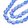 Electroplate Transparent Glass Beads Strands EGLA-N002-27-C03-3