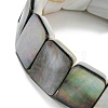 Natural Black Lip Shell Rectangle Beaded Stretch Bracelets BJEW-N030-01B-02-3