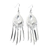 Silver Alloy Chandelier Earrings EJEW-D092-02B-S-1