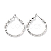 Non-Tarnish Ring 304 Stainless Steel Hoop Earrings for Women Men EJEW-B049-02A-P-1