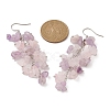 Natural Rose Quartz & Amethyst Chip Beaded Dangle Earrings EJEW-JE05369-2
