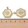 Brass Micro Pave Cubic Zirconia Pendants KK-D057-19G-3