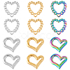 12Pcs 6 Style 304 Stainless Steel Linking Rings STAS-DC0011-03-1