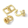 Brass Pave Clear Cubic Zirconia Fold Over Clasps KK-M320-16G-2