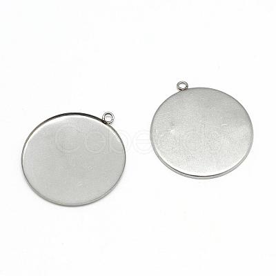Tarnish Resistant 304 Stainless Steel Pendant Cabochon Settings STAS-T008-129-1