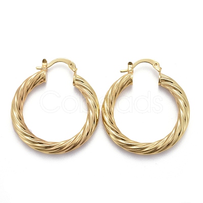 Brass Hoop Earring EJEW-P265-03G-1